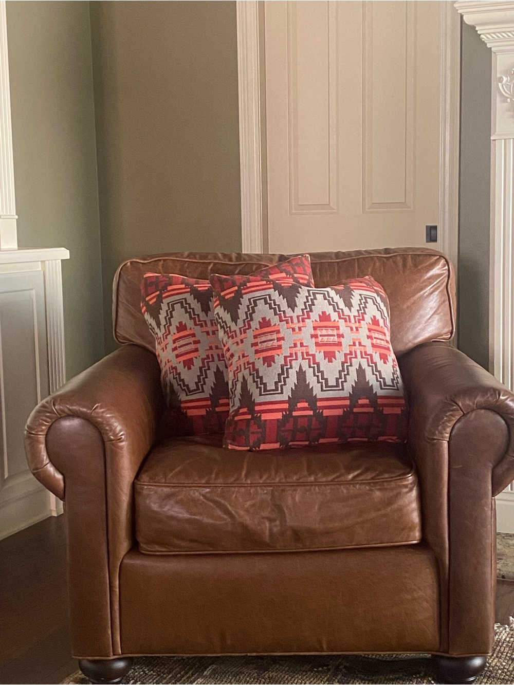 Double D Ranch Throw Pillow Set - Red, Orange, Gray,& Brown